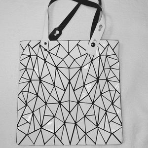 Unique White Geometric Handbag